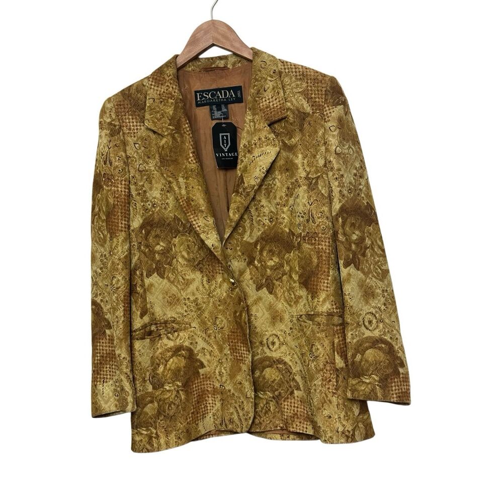Vintage NWT $154.00 Escada Margaretha Ley Printed Blazer Sz: XXL